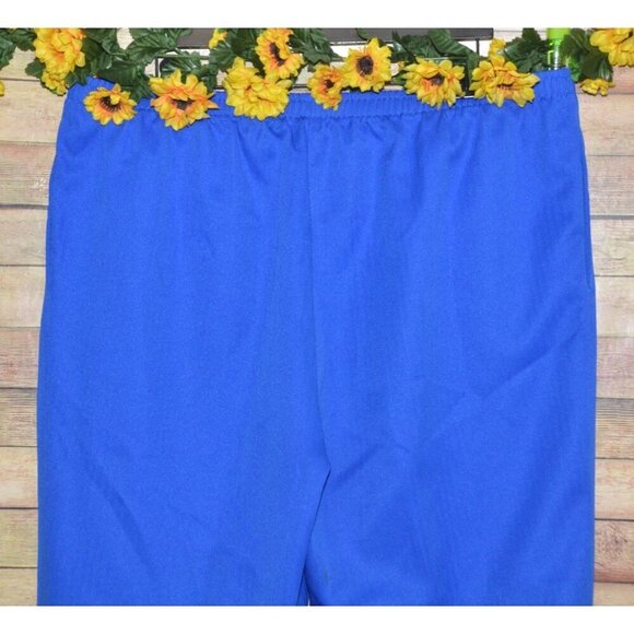 Draper's & Damon's Ladies Plus 22W Cobalt Blue Pants Elastic Waist Straight Leg - Picture 5 of 7